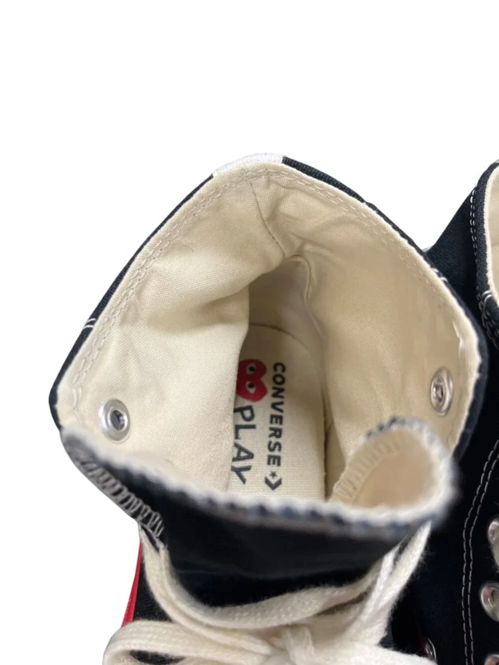 Converse Comme Garcons play Chuck high black red sneakers sz 7mns9wms SKU 10-603